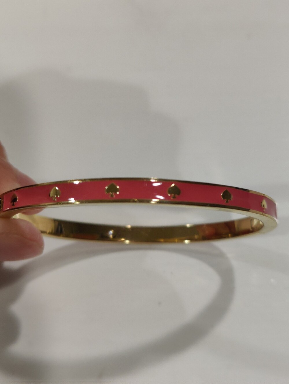 Kate Spade Pink And Gold Enameled Bangle Bracelet - Picture 2 of 4